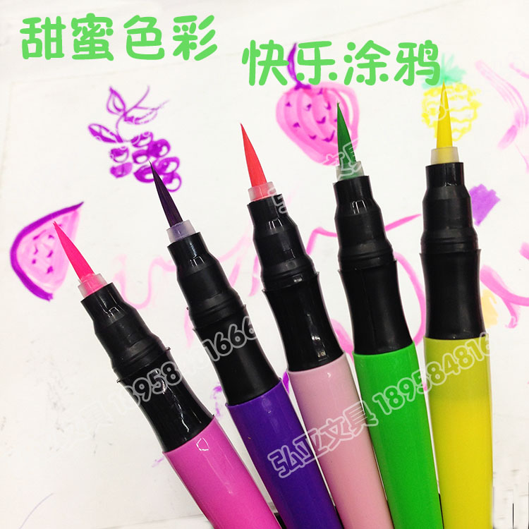Soft-headed crayons, highlighters, colored pens, tattoos, color brushes