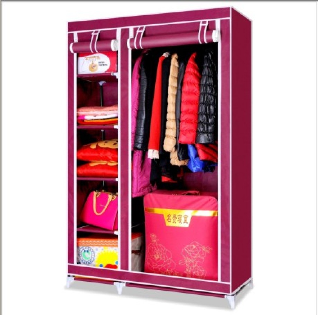 Non-woven rolling curtain closets folding moisture-proof and dustproof closets for students