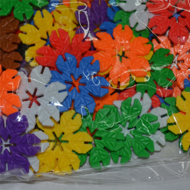 塑料桌面插拼益智玩具 幼儿园桌面玩具塑料树叶细节图