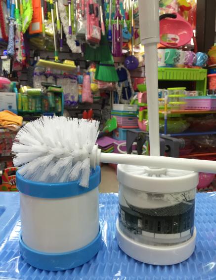 时尚简约款砂塑料底座欧式马桶刷不锈钢手柄落地式厕刷