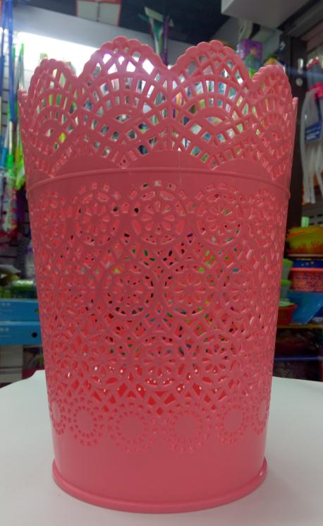 Europe type lace multi-purpose bucket toilet bucket plastic table top trash can wholesale thumbnail