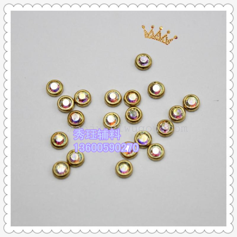 双面钻 SS16白AB 包边钻 服装辅料 平底钻产品图