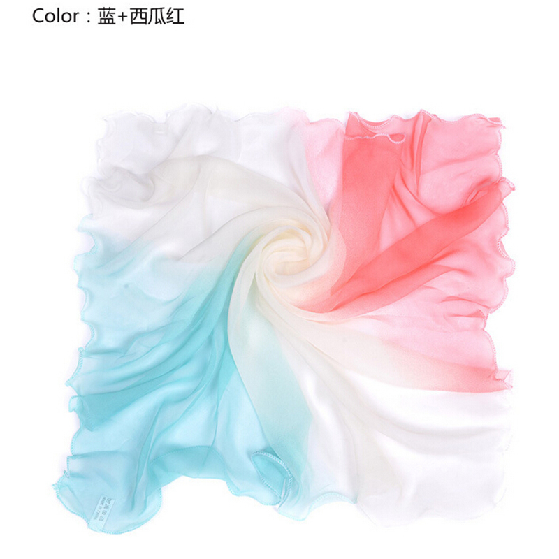 Two-Tone Transition Georgette Chiffon Small Square Women's Headband Bag Decorated With Stewardess Etiquette Square details Picture