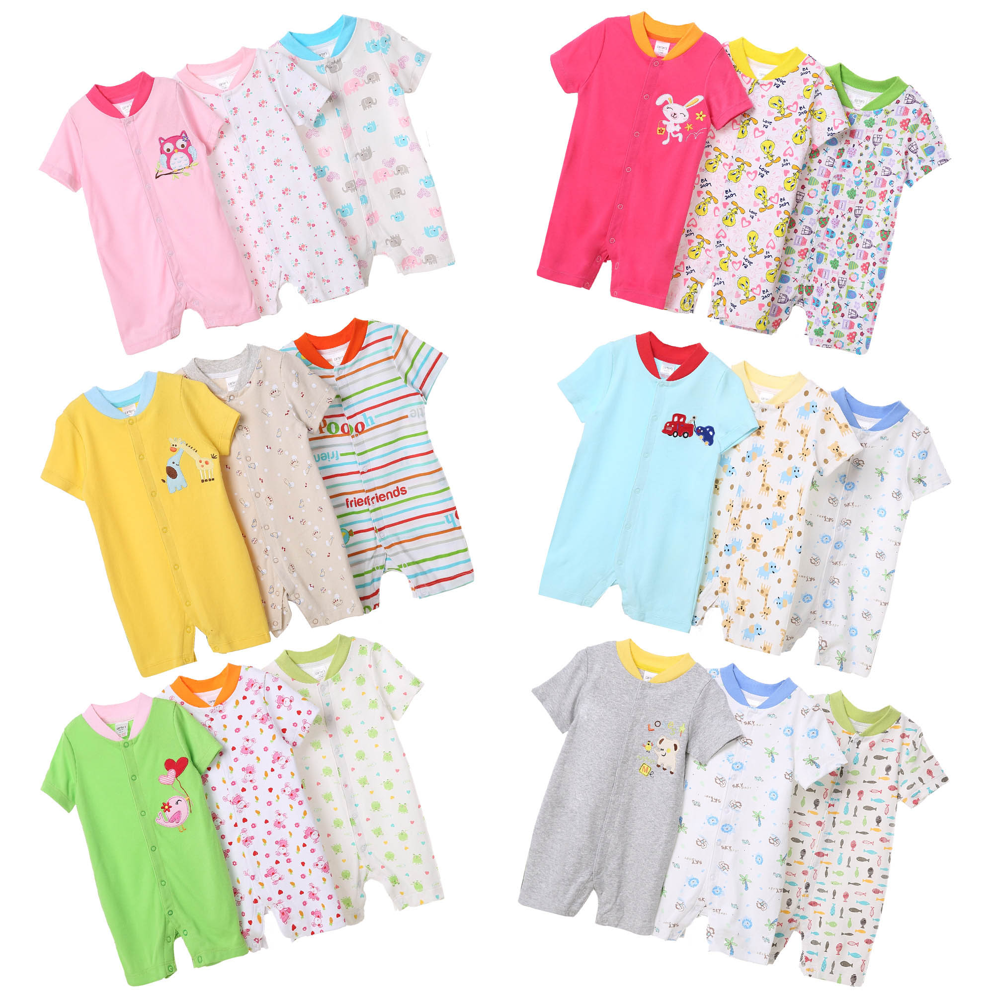 Climbing jumpsuit Baby baby summer anti-kick jumpsuit short sleeve