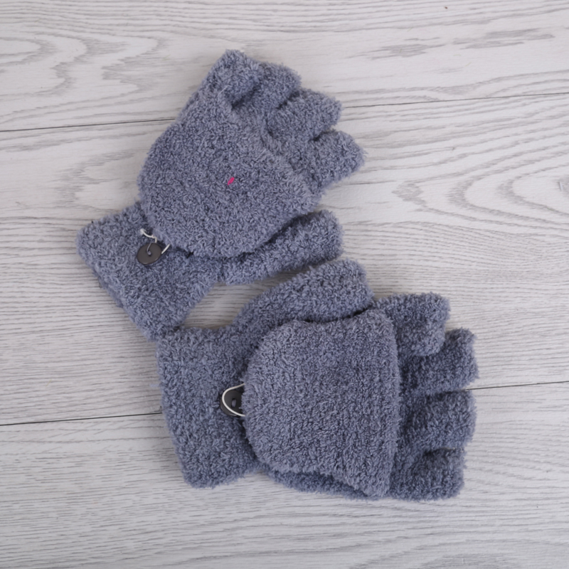 韩版新款手套秋冬季翻盖半指手套可写字产品图