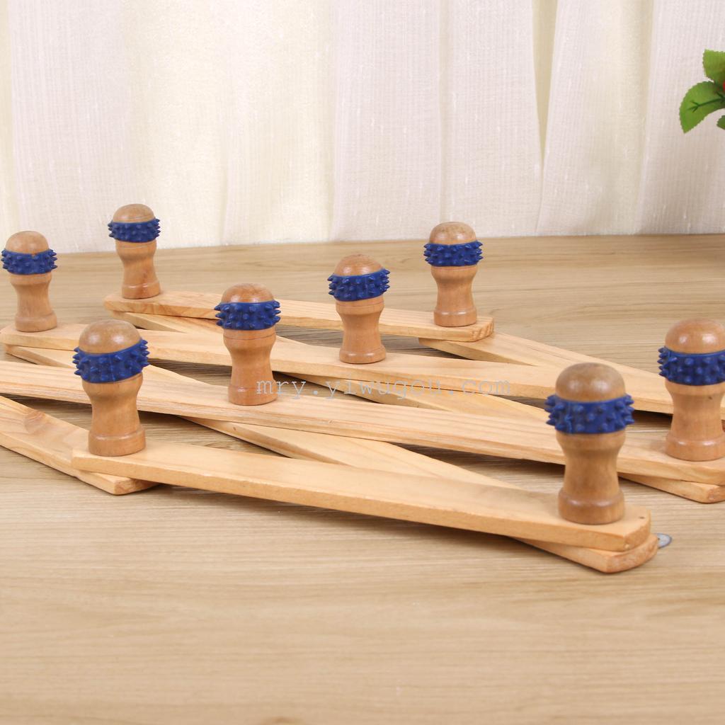 木质带皮拉衣架 伸缩折叠衣架 带皮拉架细节图