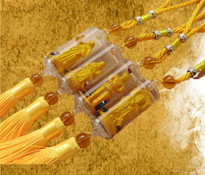 弥勒佛三面观音佛保平安立体佛像镀金饰品产品图