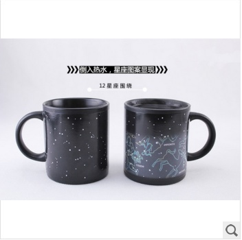 Creative new zodiac cups, 12 zodiac color-changing ceramic mugs