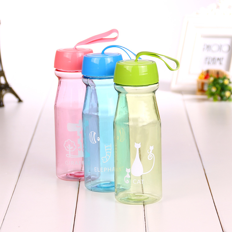 Exquisite Cartoon Animal Printed Water Cup High Quality Pc Student Holding Cup Specification drawing