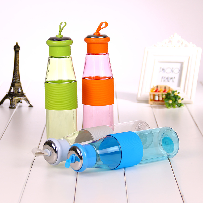 厂家直销 便携式手提杯 精美彩色透明学生水杯简约细节图