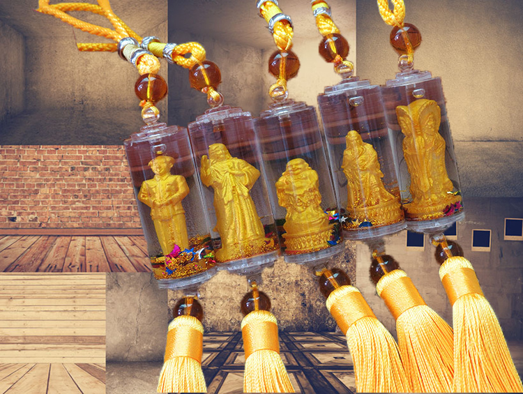 弥勒佛三面观音佛保平安立体佛像镀金饰品