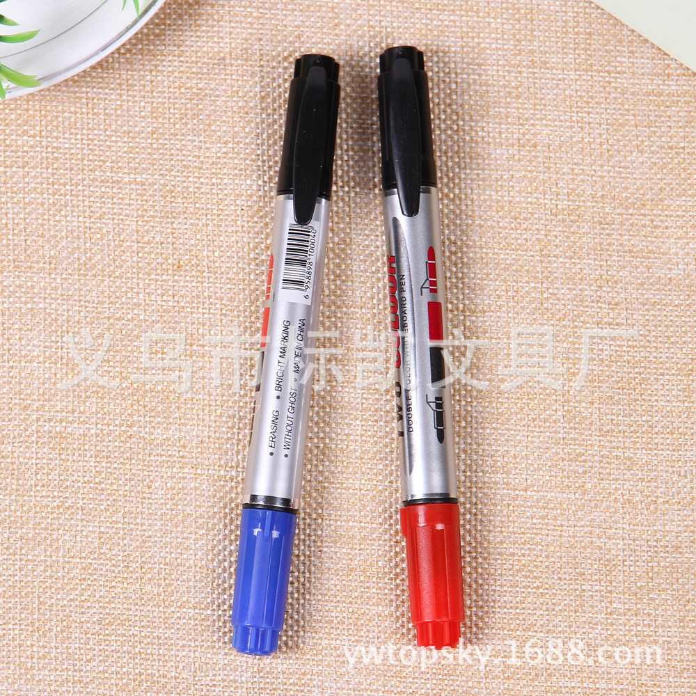 The manufacturer wholesals best-selling eco-friendly erasable double-headed whiteboard pens, ballpoint pens and marker pens, all of high quality and low price details Picture