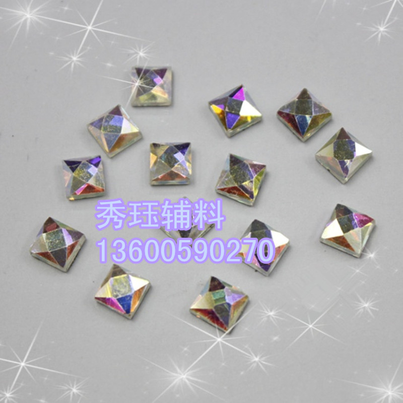 平底玻璃钻6*6星面中东异形钻 仿捷克烫钻