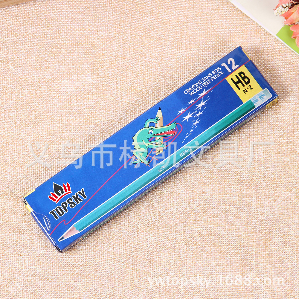 Professional wholesale of HB plastic pencils with erasers, 655 Specification image