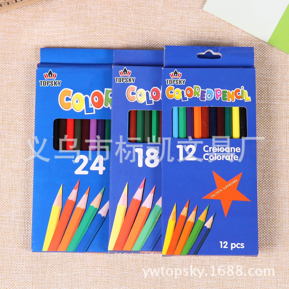 Factory direct sales of 36-color, 24-color and 12-color boxed colored pencils 6812 Specification image