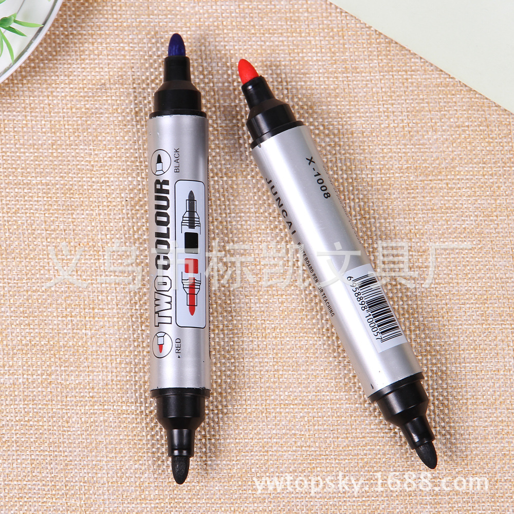 Wholesale of popular eco-friendly erasable double-headed whiteboard pens from the manufacturer. High quality and low price, classic style