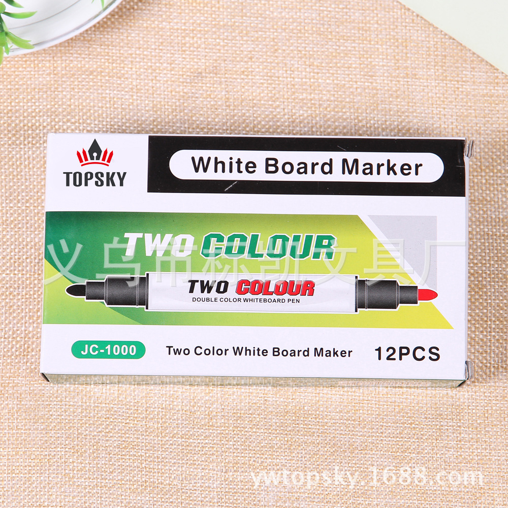 The manufacturer wholesals best-selling eco-friendly erasable double-headed whiteboard pens, ballpoint pens and marker pens, all of high quality and low price Specification image