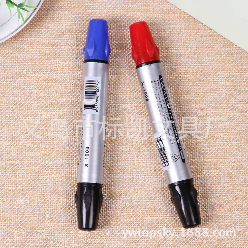 Wholesale of popular eco-friendly erasable double-headed whiteboard pens from the manufacturer. High quality and low price, classic style details Picture
