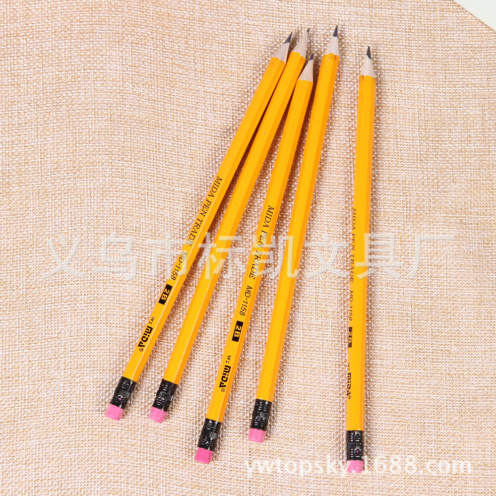 Factory direct sales of wooden office pencils, non-breakable and lead-free 2B MD-1158 details Picture