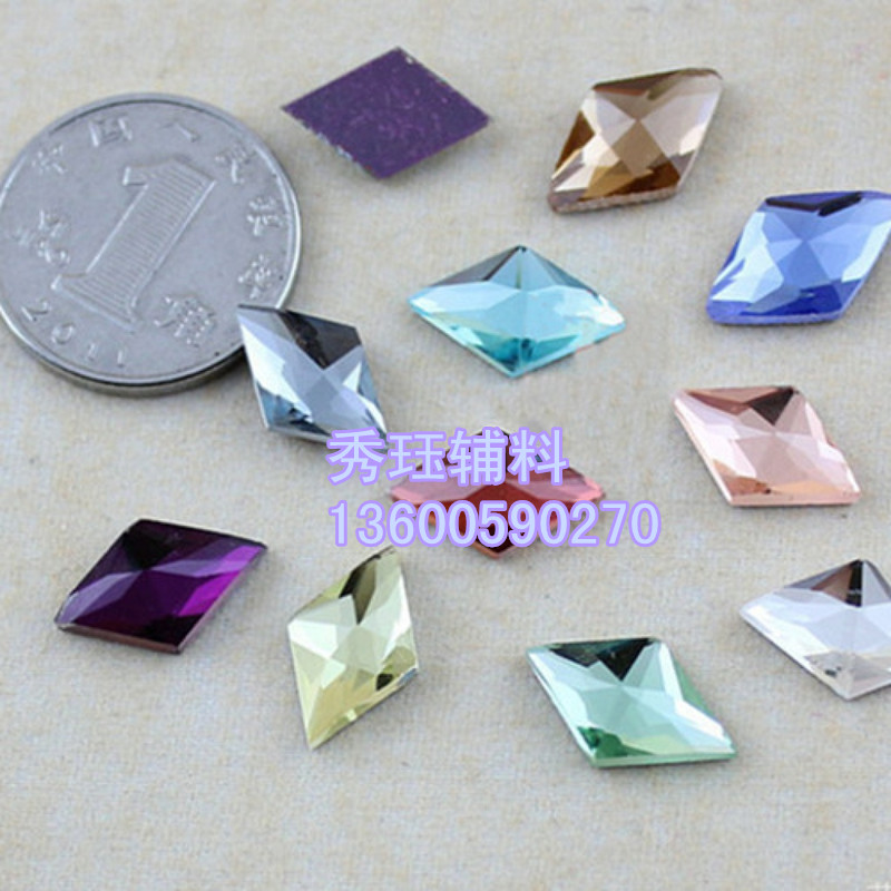 玻璃钻 平底钻 菱形4*8白AB烫钻 异形钻