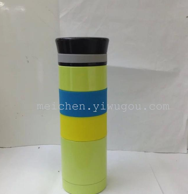 Double-layer high-quality stainless steel copper-plated two-color silicone insulated cup details Picture