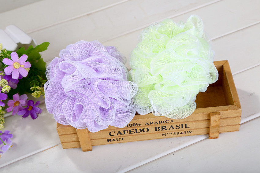 厂家直销沐浴球套色洗澡球柔软环保搓澡花耐用沐浴网泡细节图