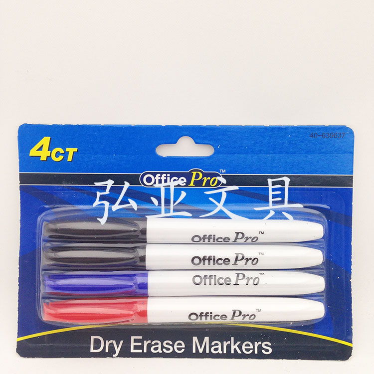Set of 4 CARDS with whiteboard pens for wiping markers