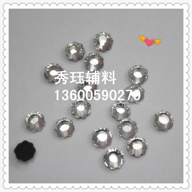 中东钻 平底钻6*6梅花玻璃异形钻 饰品配件辅料