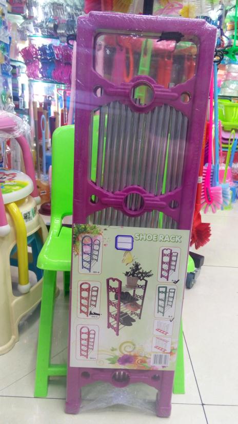 四层塑料钢管鞋架加长加固宿舍多层简易可拆装置物架细节图