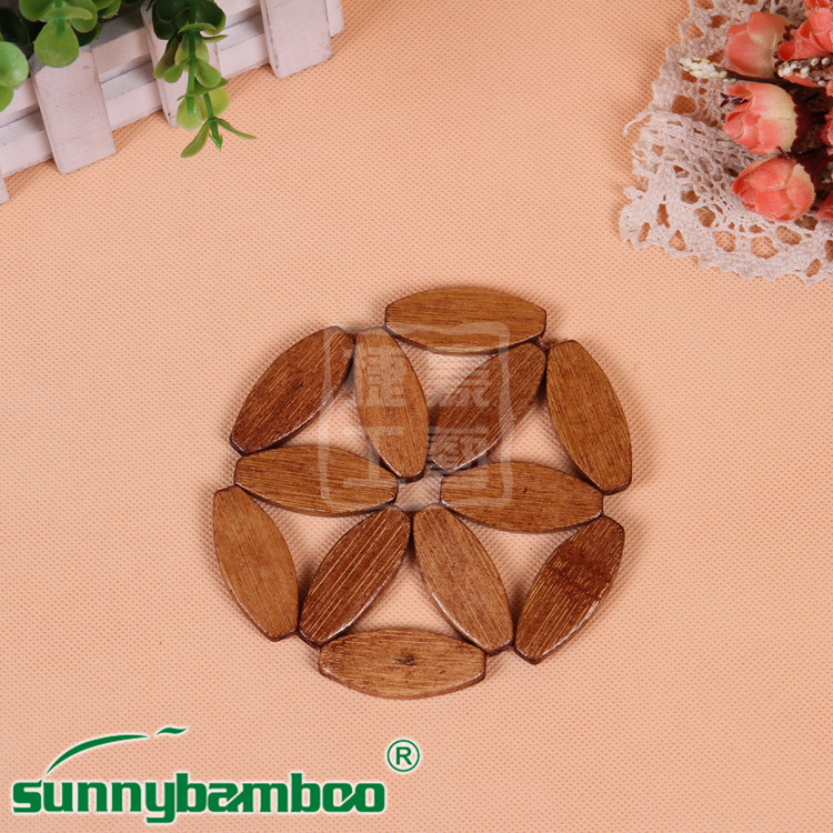 Yiwu good goods fashion boutique bowl mat bowl mat heat insulation mat Wooden cup mat Wooden square bowl mat