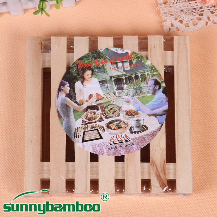 Yiwu good goods boutique bowl mat, pan mat, heat insulation mat, wooden coaster, wooden square bowl mat wholesale