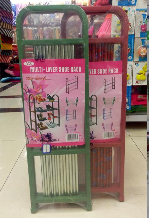 Plastic shoe rack reinforced extended multi-layer shoe rack object rack five layers dismountable multi-function simple shoe rack thumbnail