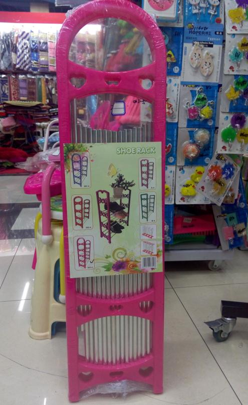 塑料加固加长多层鞋架置物架五层可拆装多功能简易鞋架