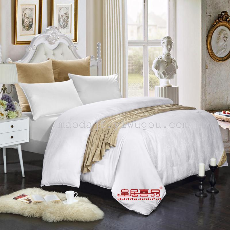 全棉贡缎提花蚕丝被-白