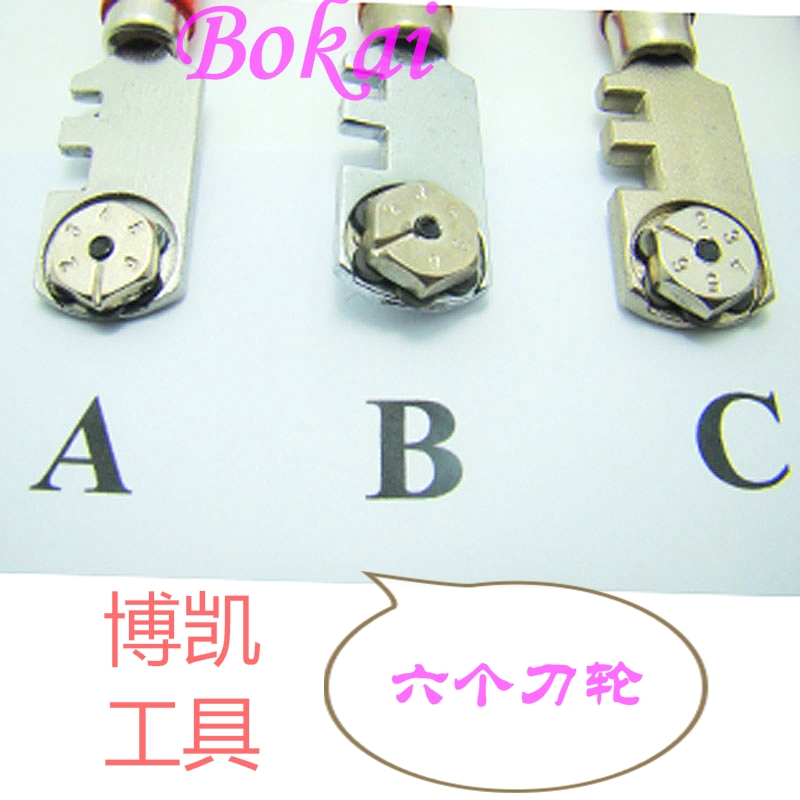 Six wheel glass knife Wooden handle glass knife Glass tools cheap glass knife