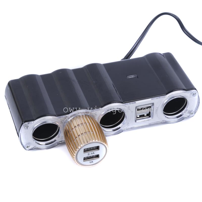 汽车点烟器四孔双usb车载点烟器充电器一拖四分配器汽车用品细节图