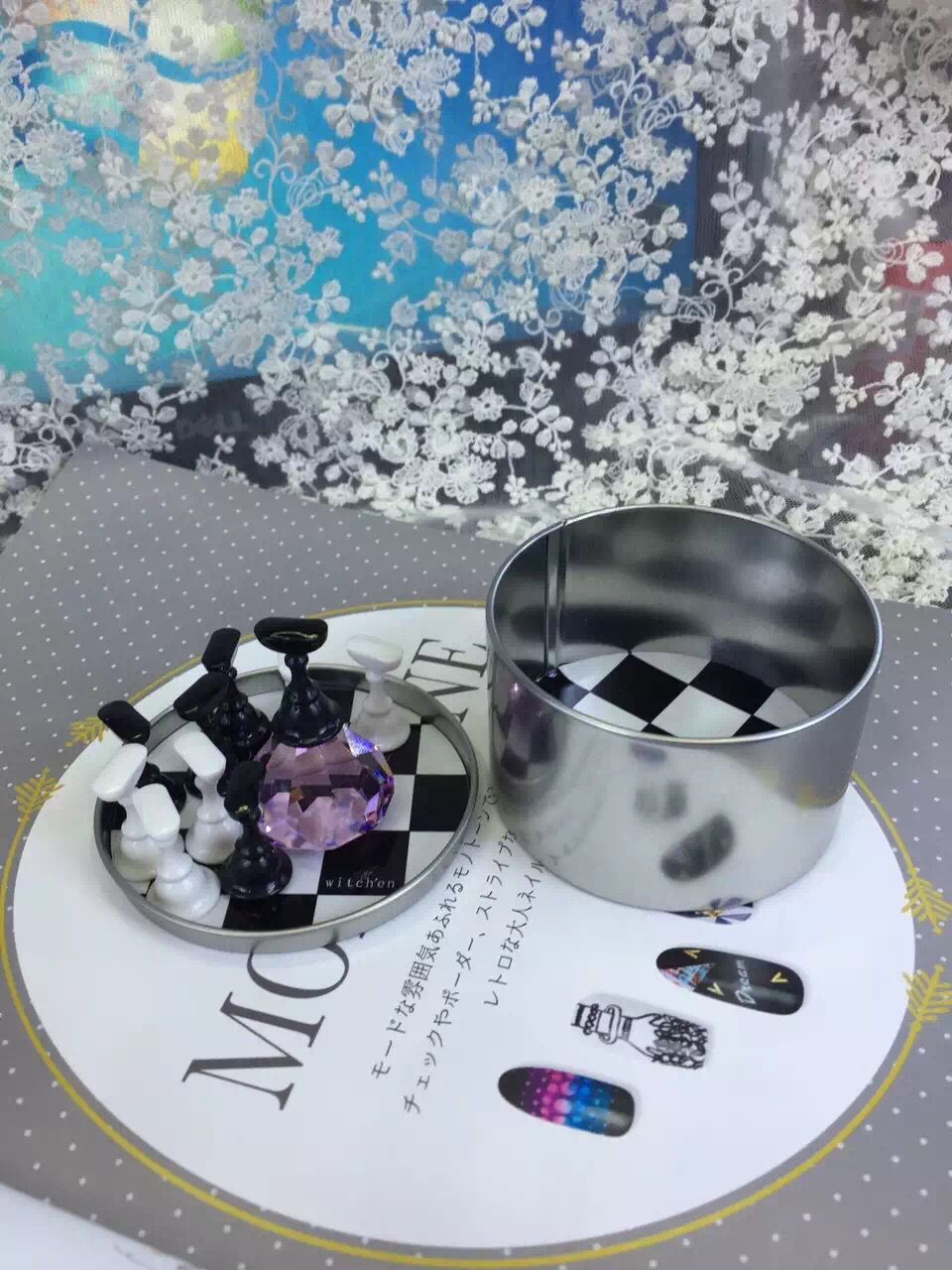 美甲水晶塔底座宝石练习架 练习座做款式用底托美甲用品