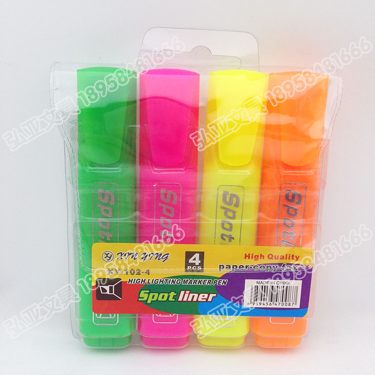 Color Pen Highlighter Set 4 color fluorescent pen Color pen marker pen