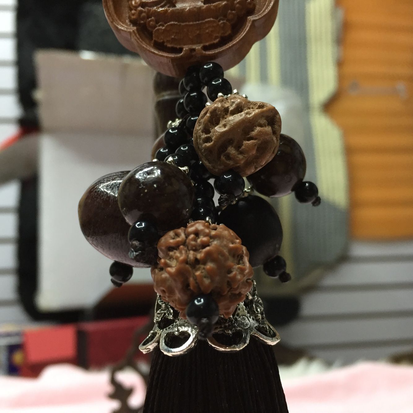 桃木佛像挂件饰品观音菩萨后视镜汽车挂件平安符保平安细节图