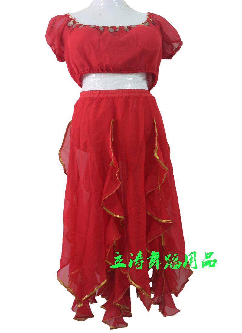 厂家特价 印度服装/肚皮舞服/少数民族服装/灯笼袖3色选产品图