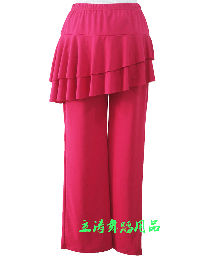 厂家直销 舞蹈服/拉丁裙裤/广场舞服裙裤/双层裙裤/2色可选