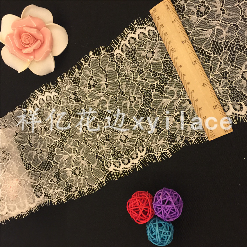 睫毛蕾丝花边服装辅料 黑白现货家纺内衣文胸J258