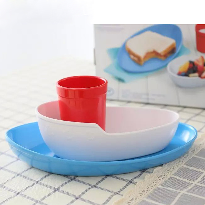 Ship tableware three-piece set boat tableware creative home storage box