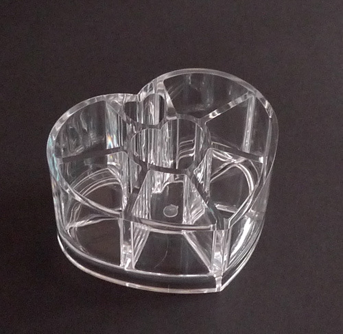 透明8爱心 小号化妆品收纳盒 文具办公桌面收纳盒亚克力首饰盒产品图