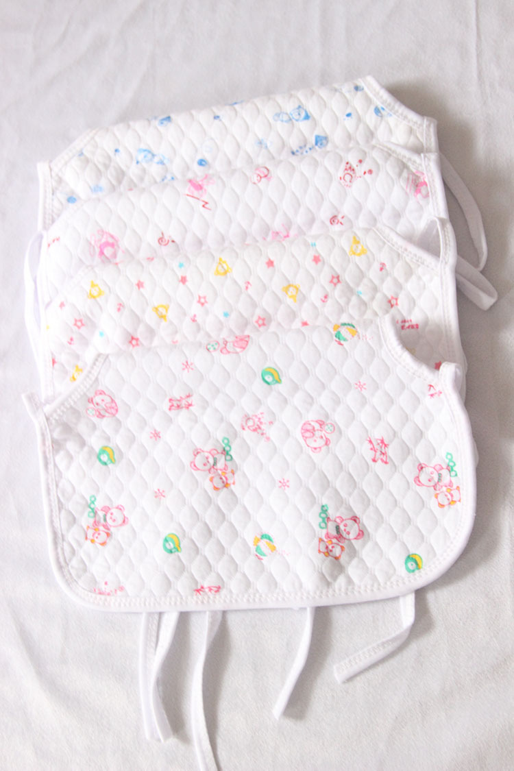 Baby bib, white thermal cotton strap, waterproof drool cover, drool pocket Specification image