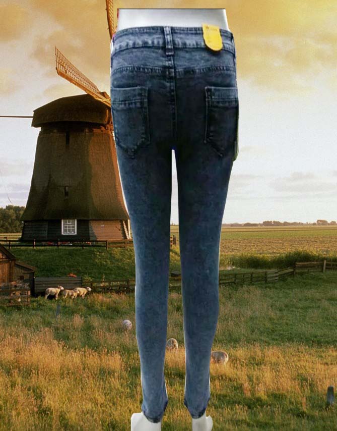 2015 new women's high-waisted jeans and slim-fitting pencil trousers