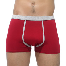 4条盒装 中腰男士内裤 纯色男平角裤 简约自然运动型内裤