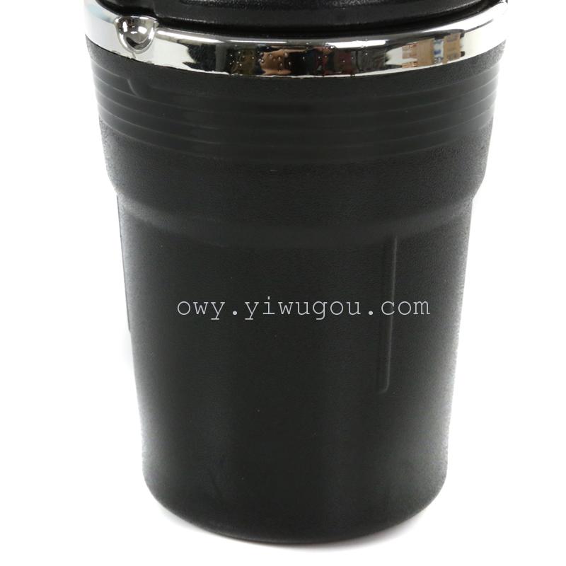 黑色精品车载烟灰缸通用带灯汽车用烟灰缸创意精品汽车用品细节图
