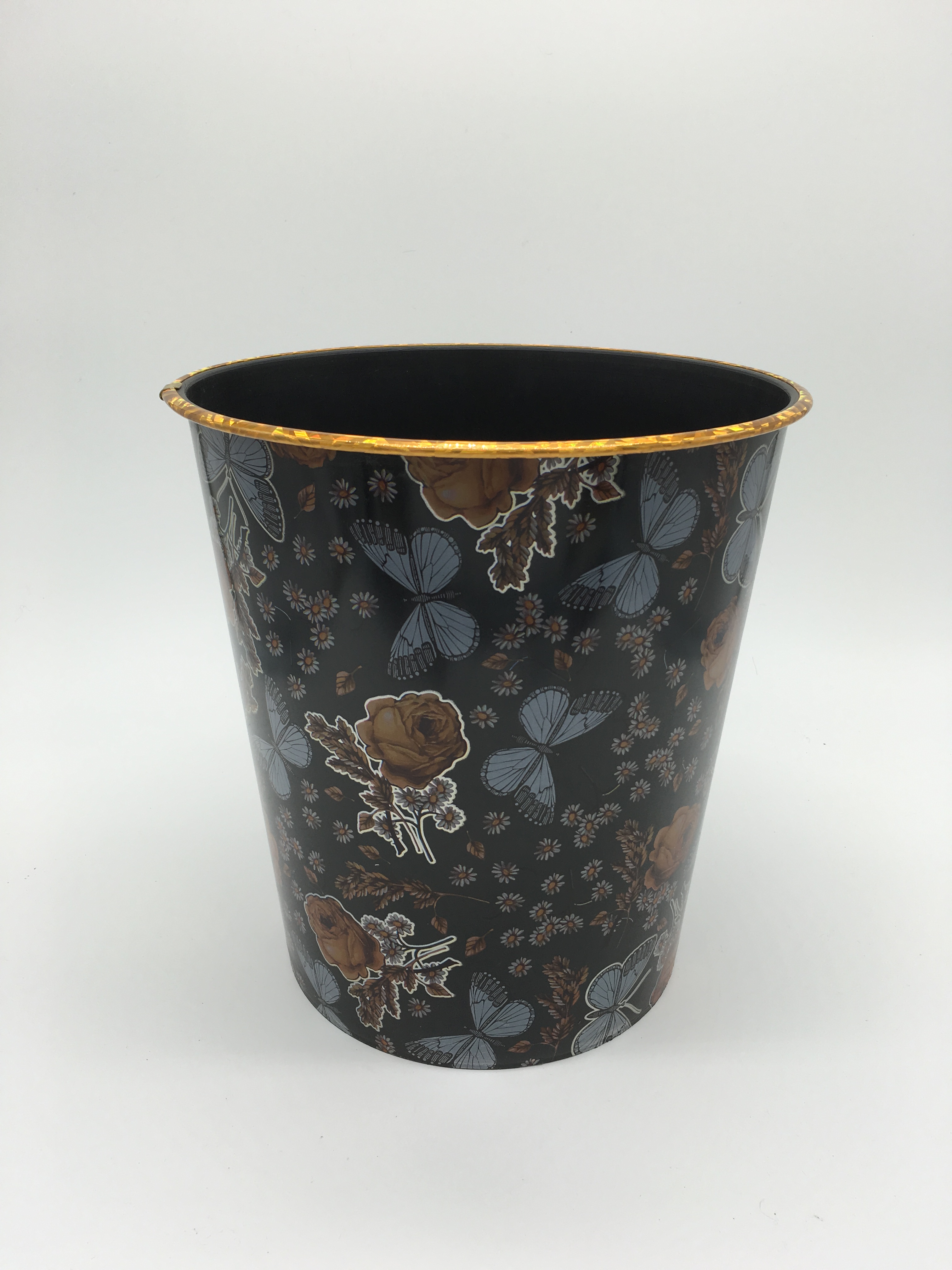 无盖塑料垃圾桶时尚创意印花纸篓家用卫生间果壳桶卫生桶批发