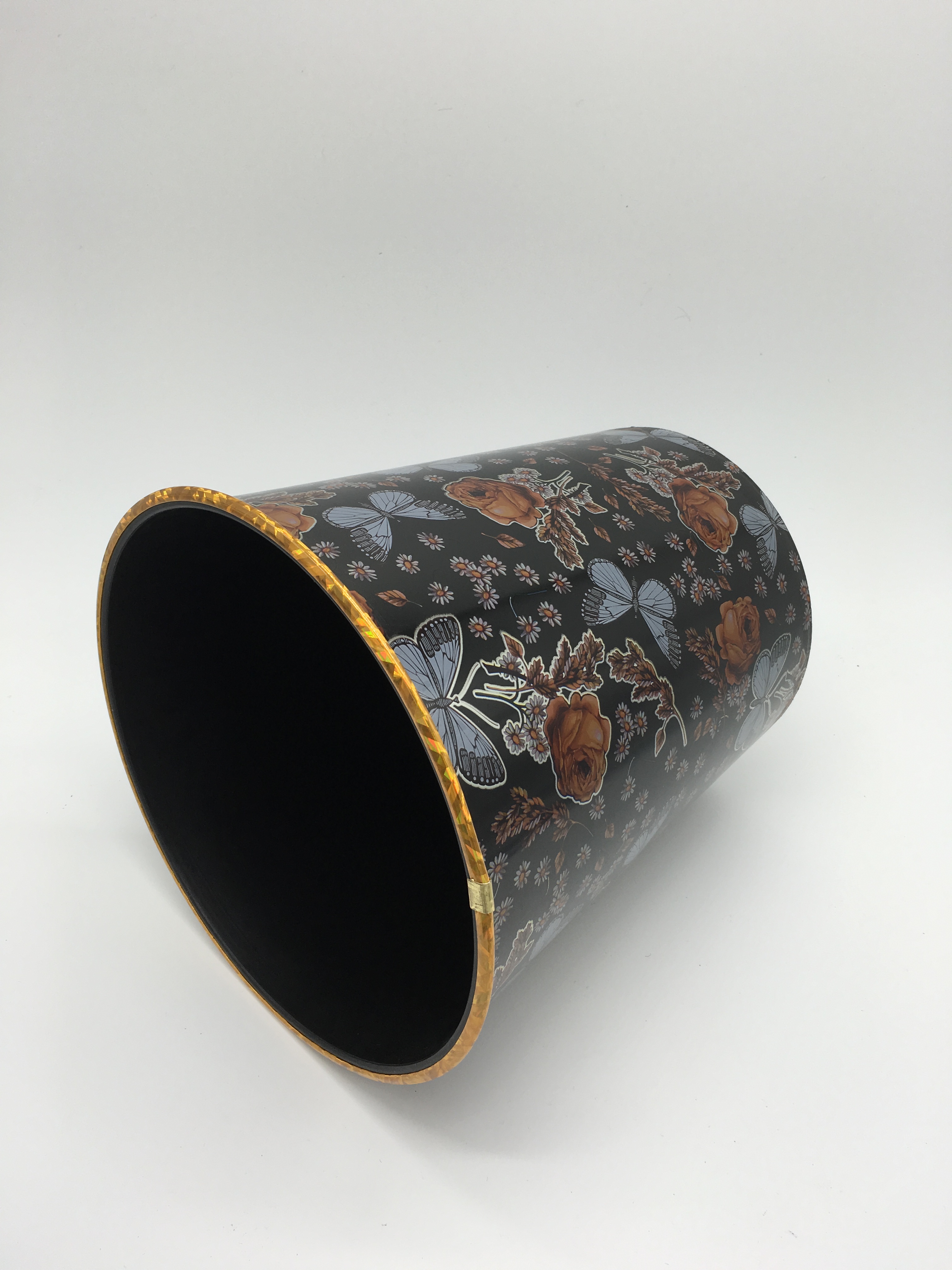 无盖塑料垃圾桶时尚创意印花纸篓家用卫生间果壳桶卫生桶批发产品图